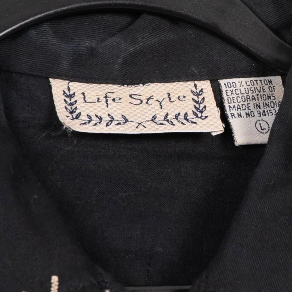 Life Style VTG Vest L Womens Black Cats Leopard Zebra Print Safari Embroidery - Picture 5 of 6